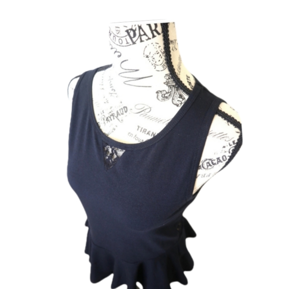 Color Story (NWOT) Black Ruffled Top - Picture 8 of 10